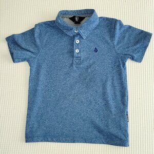 Volcom Boys' Wowzer Polo Short Sleeve Shirt Blue 5 M